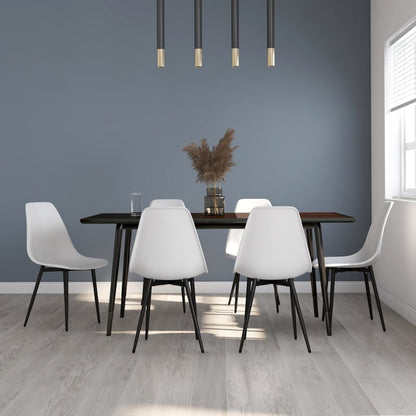 Set of two white PP dining chairs by vidaXL, featuring modern design and sturdy construction for contemporary dining spaces.