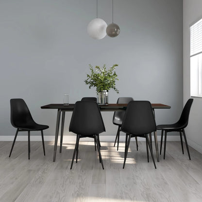 Set of two white vidaXL dining chairs with durable polypropylene seats and modern design.