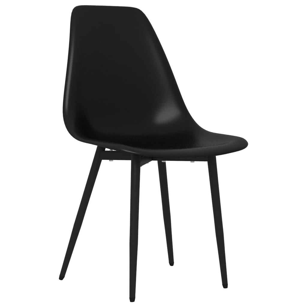 Two white PVC dining chairs from vidaXL with sleek design, perfect for modern dining rooms.