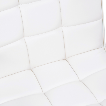 Vinsetto white mid-back PU leather home office desk chair with armrests, swivel base, and caster wheels for comfortable seating.