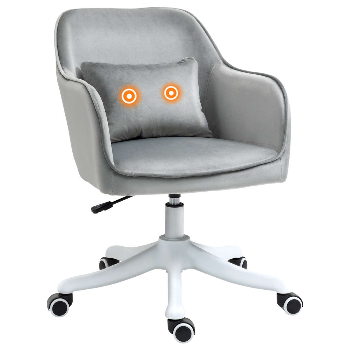 Vinsetto office chair with rechargeable electric vibration massage lumbar pillow and wheels for comfortable ergonomic seating