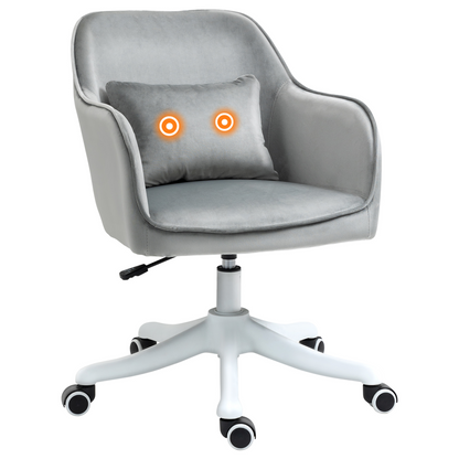 Vinsetto office chair with rechargeable electric vibration massage lumbar pillow and wheels for comfortable ergonomic seating