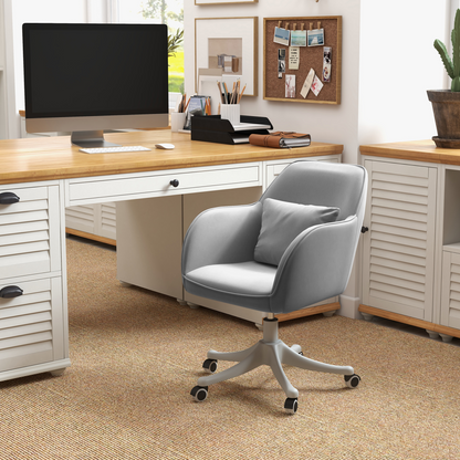 Vinsetto office chair with rechargeable electric vibration massage lumbar pillow and wheels, designed for ergonomic comfort and support.