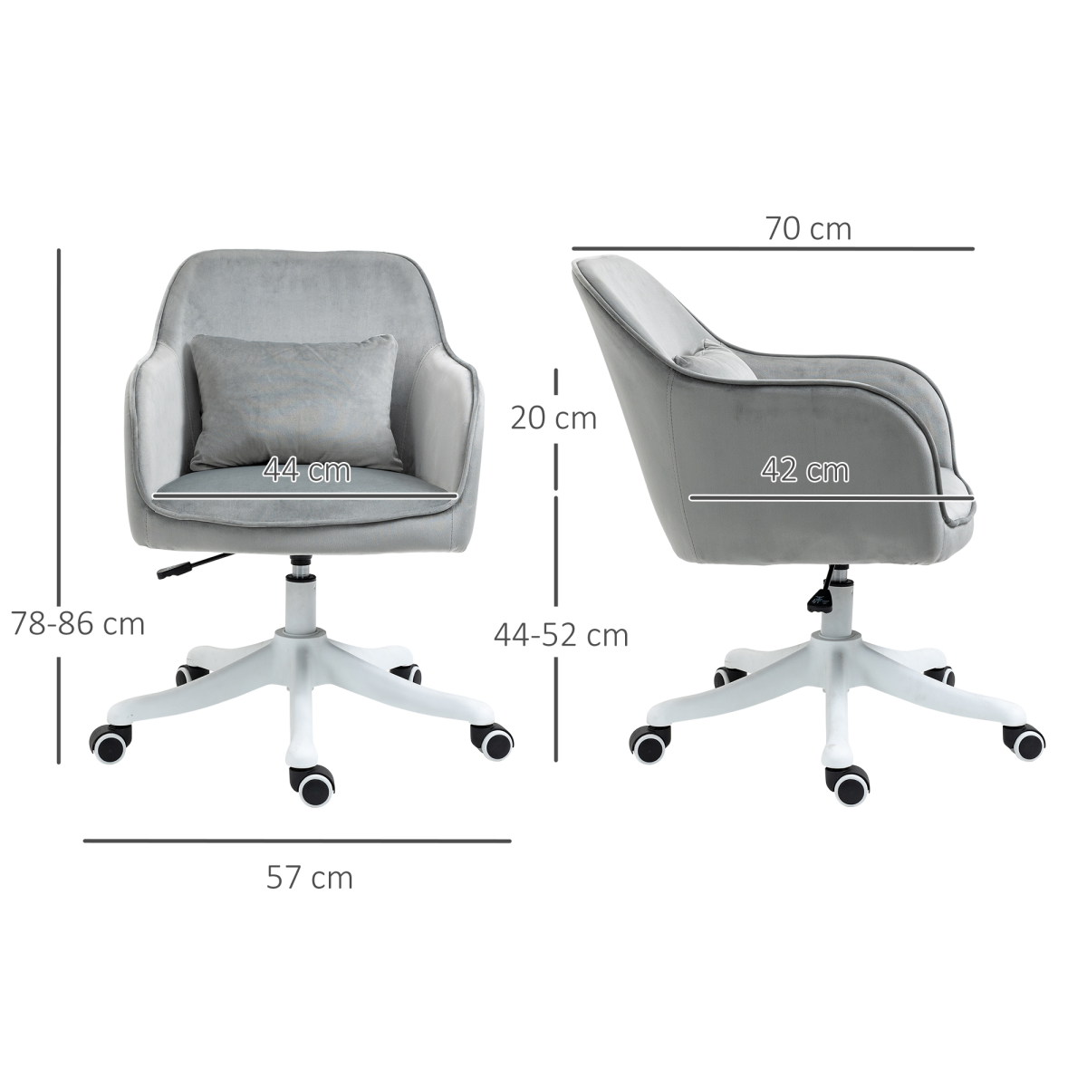 Vinsetto office chair with rechargeable electric vibration massage lumbar pillow and wheels for comfortable seating.