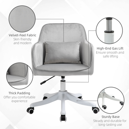 Vinsetto office chair with rechargeable electric vibration massage lumbar pillow and wheels for ergonomic comfort.